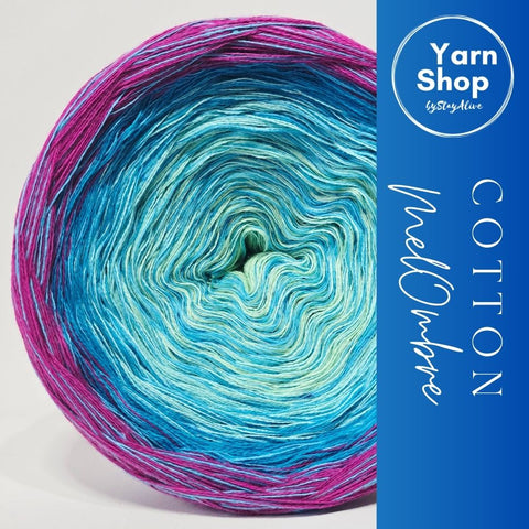 CMO004 MelOmbre Yarn Cake Pure Cotton Extrafine 66-85-10-3+1A