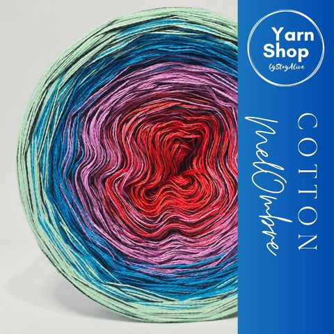 CMO007 MelOmbre Yarn Cake Pure Cotton Extrafine 9-11-10-66+1D