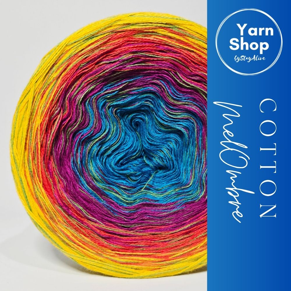 CMO009 MelOmbre Yarn Cake Pure Cotton Extrafine 10-3-9-6+1B