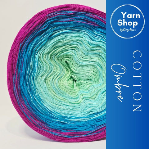 Gradient CO004 Ombre Yarn Cake Pure Cotton Extrafine 66-85-10-3