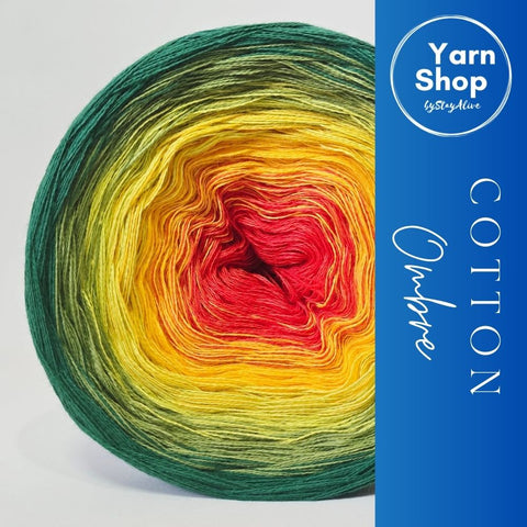 Gradient CO005 Ombre Yarn Cake Pure Cotton Extrafine 9-6-72-80-83