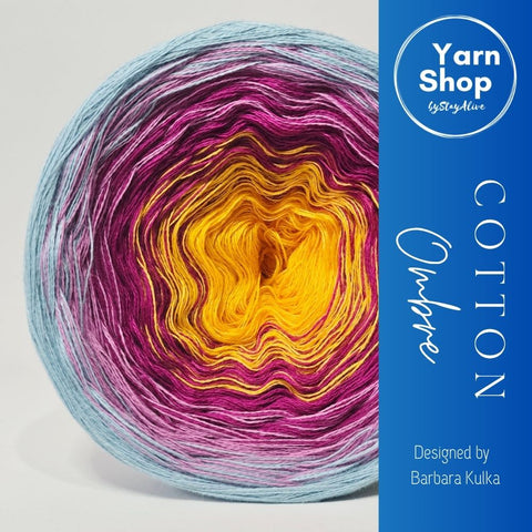 Gradient CO006 Ombre Yarn Cake Pure Cotton Extrafine 6-3-11-8
