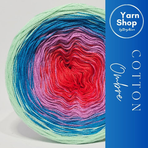 Gradient CO007 Ombre Yarn Cake Pure Cotton Extrafine 9-11-10-66