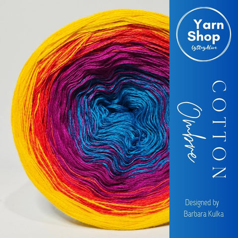 Gradient CO009 Ombre Yarn Cake Pure Cotton Extrafine 10-3-9-6