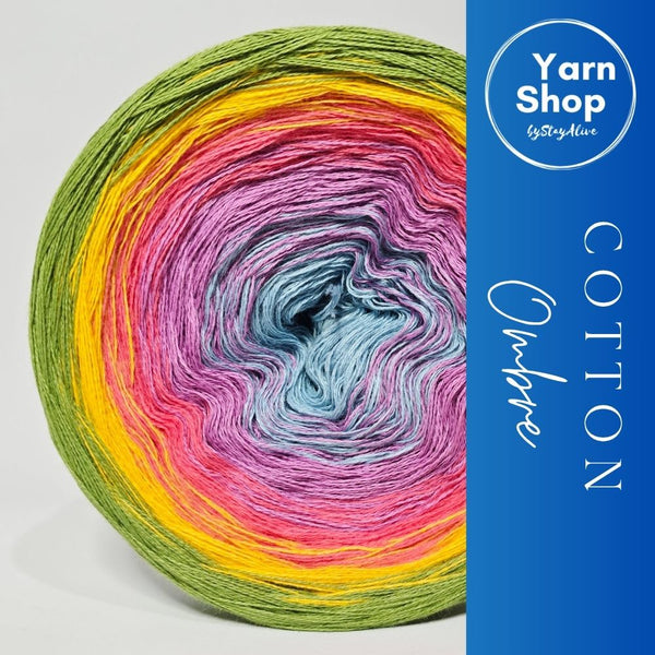 Gradient CO010 Ombre Yarn Cake Pure Cotton Extrafine 8-11-84-6-80