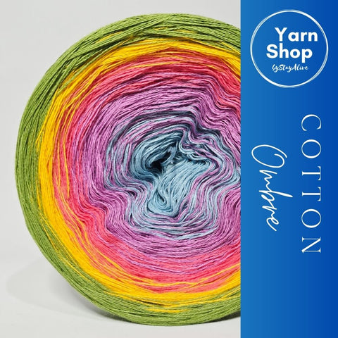 Gradient CO010 Ombre Yarn Cake Pure Cotton Extrafine 8-11-84-6-80