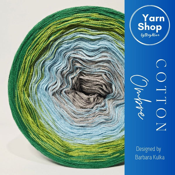 Gradient CO011 Ombre Yarn Cake Pure Cotton Extrafine 5-8-80-83