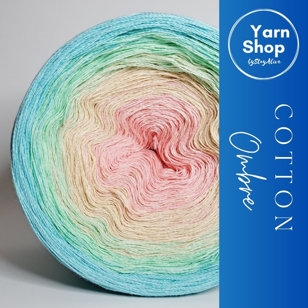 Gradient CO012 Ombre Yarn Cake Pure Cotton Extrafine 34-12-66-85