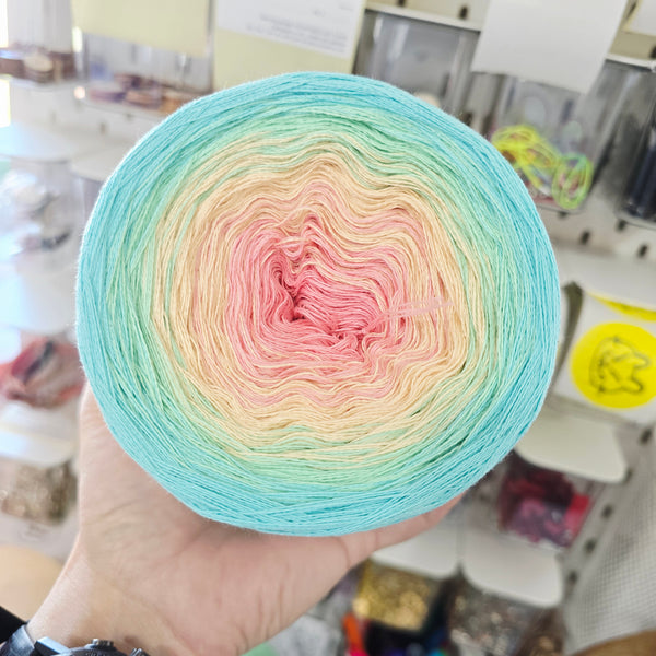 Gradient CO012 Ombre Yarn Cake Pure Cotton Extrafine 34-12-66-85