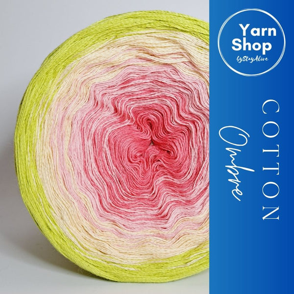 Gradient CO013 Ombre Yarn Cake Pure Cotton Extrafine 84-34-12-72