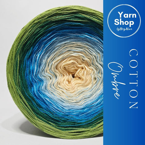 Gradient CO015 Ombre Yarn Cake Pure Cotton Extrafine 12-8-10-83-80