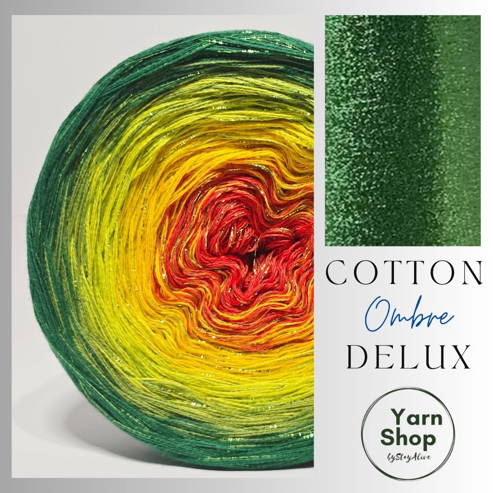Gradient CODL005 Ombre DeLux Yarn Cake Pure Cotton Extrafine 9-6-72-80-83+37