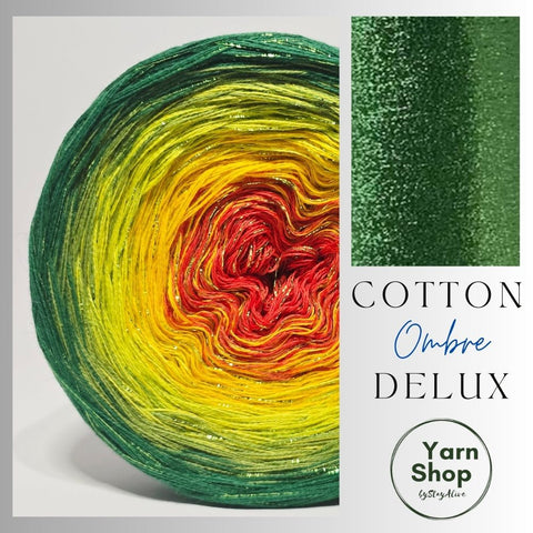 Gradient CODL005 Ombre DeLux Yarn Cake Pure Cotton Extrafine 9-6-72-80-83+37