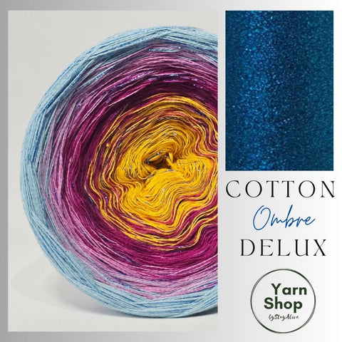 Gradient CODL006 Ombre DeLux Yarn Cake Pure Cotton Extrafine 6-3-11-8+42