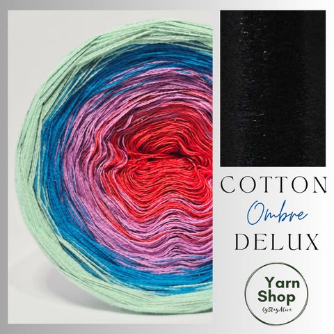 Gradient CODL007 Ombre DeLux Yarn Cake Pure Cotton Extrafine 9-11-10-66+33