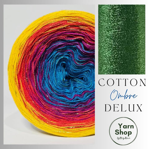 Gradient CODL009 Ombre DeLux Yarn Cake Pure Cotton Extrafine 10-3-9-6+37