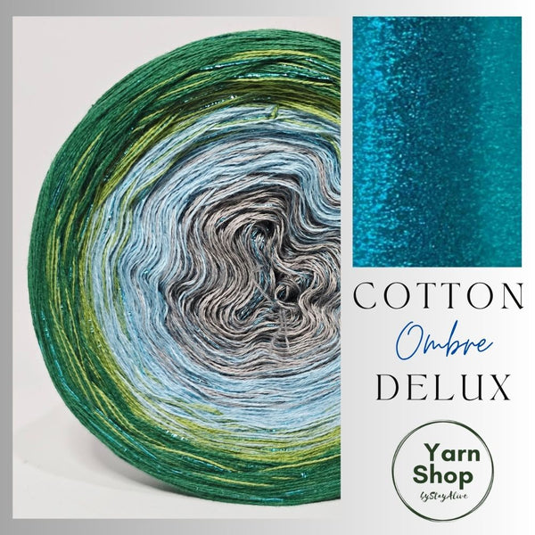 Gradient CODL011 Ombre DeLux Yarn Cake Pure Cotton Extrafine 5-8-80-83+24