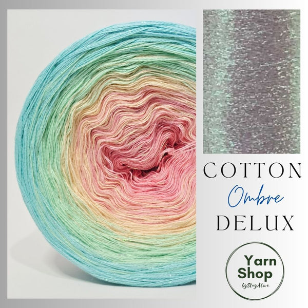 Gradient CODL012 Ombre DeLux Yarn Cake Pure Cotton Extrafine 34-12-66-85+32