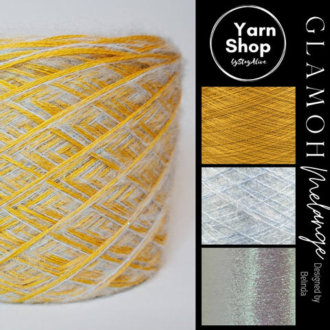 GMM001 GlaMoh Melange Yarn Cake Merino Mohair Lurex 51+23+32