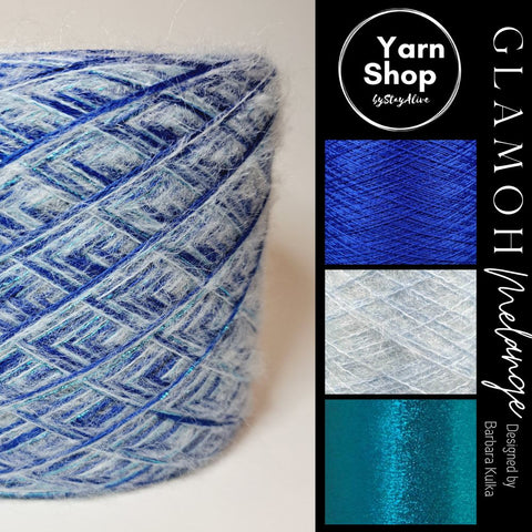 GMM002 GlaMoh Melange Yarn Cake Merino Mohair Lurex 39+23+24