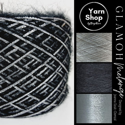 GMM003 GlaMoh Melange Yarn Cake Merino Mohair Lurex 73+14+21
