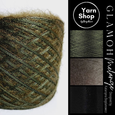 GMM005 GlaMoh Melange Yarn Cake Merino Mohair Lurex 35+53+33