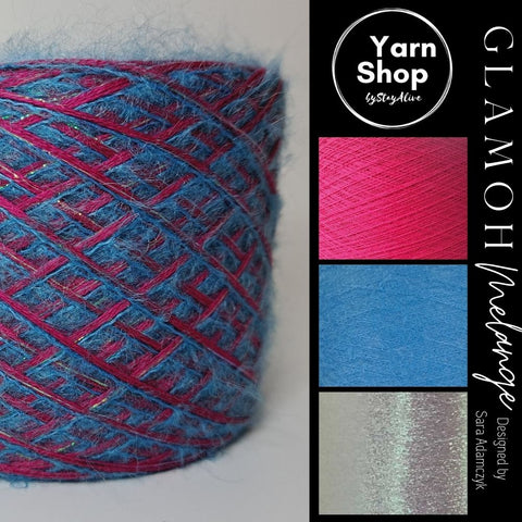 GMM006 GlaMoh Melange Yarn Cake Merino Mohair Lurex 2+44+32