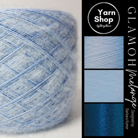 GMM008 GlaMoh Melange Yarn Cake Merino Mohair Lurex 29+23+42