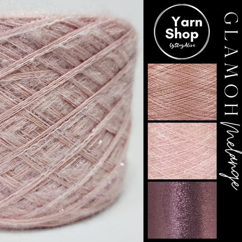 GMM011 GlaMoh Melange Yarn Cake Merino Mohair Lurex