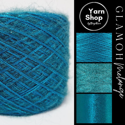 GMM012 GlaMoh Melange Yarn Cake Merino Mohair Lurex