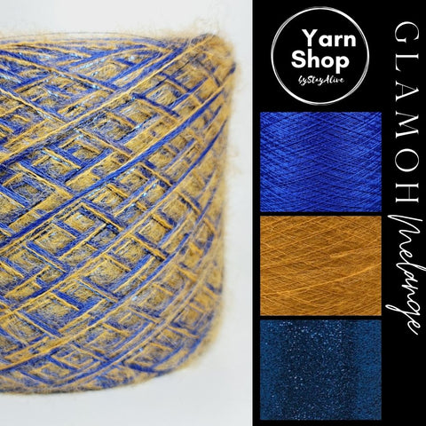 GMM016 GlaMoh Melange Yarn Cake Merino Mohair Lurex