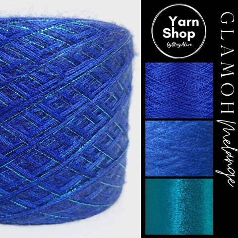 GMM017 GlaMoh Melange Yarn Cake Merino Mohair Lurex