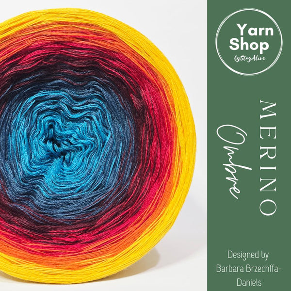 MO085 Ombre Yarn Cake Pure Merino Extrafine Superwash 65-72-49-1-48-51