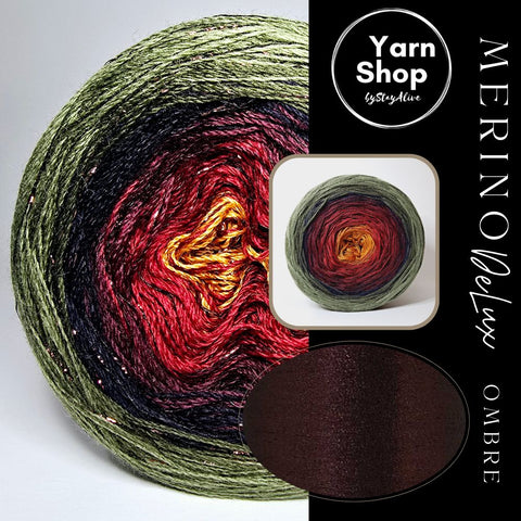 MODL010 Ombre DeLux Yarn Cake Pure Merino Extrafine Superwash