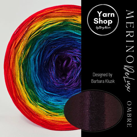 MODL014 Ombre DeLux Yarn Cake Pure Merino Extrafine Superwash 60-39-14-07-51-10-13+39