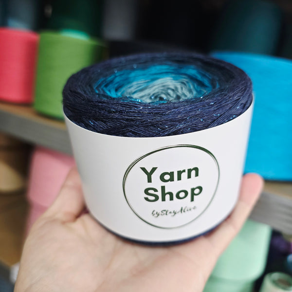 MODL015 Ombre DeLux Yarn Cake Pure Merino Extrafine Superwash 58-65-72-67+40