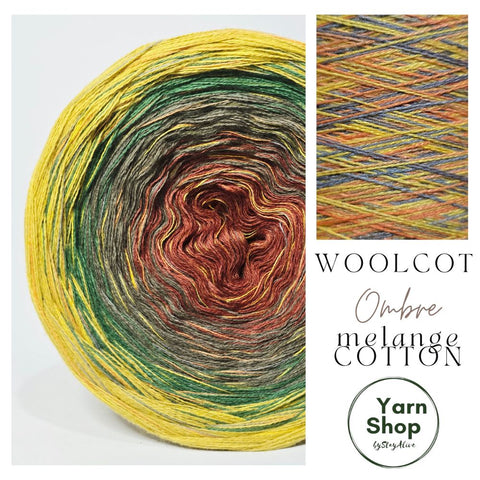 Gradient WMC004 Ombre Melange Cotton Yarn Cake Woolcot Extrafine Superwash