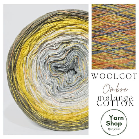 Gradient WMC005 Ombre Melange Cotton Yarn Cake Woolcot Extrafine Superwash