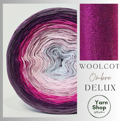 Gradient WODL009 Ombre DeLux Yarn Cake Woolcot Extrafine 8-1-23-24-16-15+30