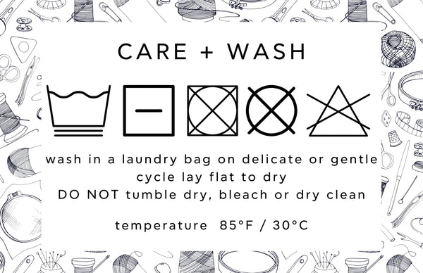 Thank You Card, Care and Wash Card Instructions