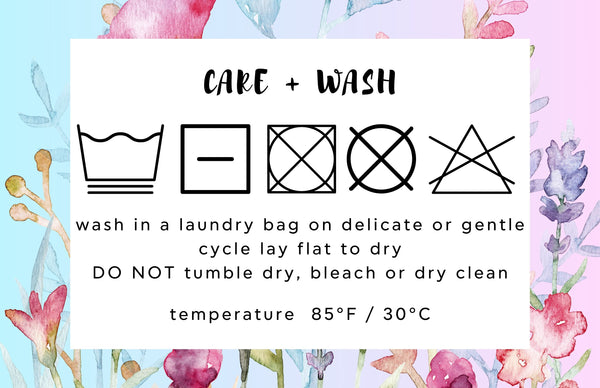 Thank You Card, Care and Wash Card Instructions