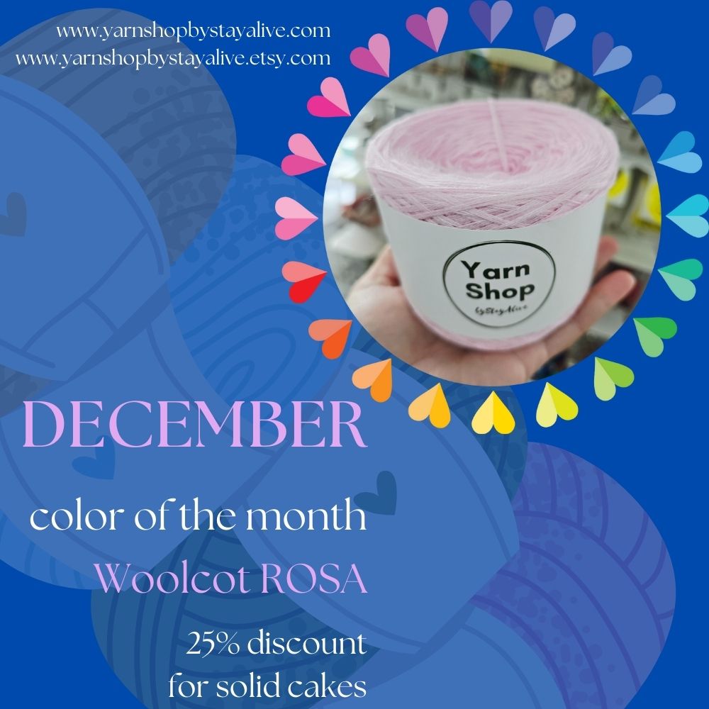 Woolcot Solid Yarn Cake Rosa30