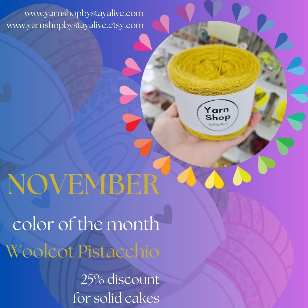 Woolcot Solid Yarn Cake Pistacchio