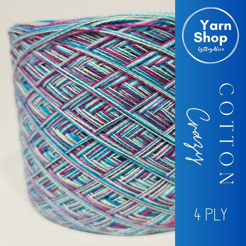 CC 3+10+66+85 4PLY Crazy Yarn Cake Pure Cotton Extrafine