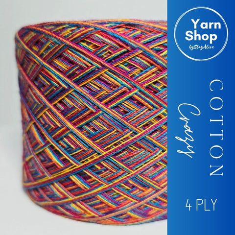 CC 3+6+9+10 4PLY Crazy Yarn Cake Pure Cotton Extrafine