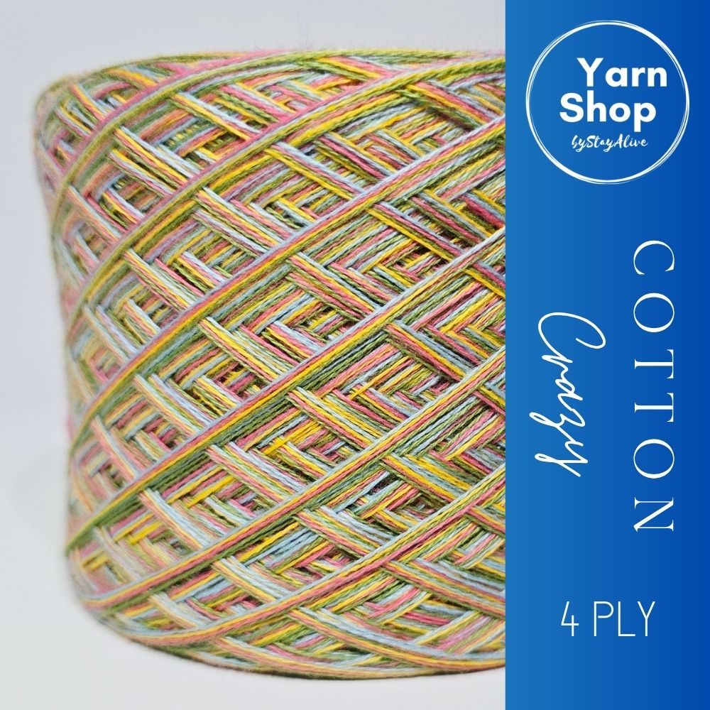 CC 6+8+80+84 4PLY Crazy Yarn Cake Pure Cotton Extrafine