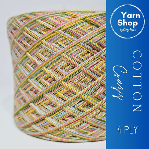 CC 6+8+80+84 4PLY Crazy Yarn Cake Pure Cotton Extrafine
