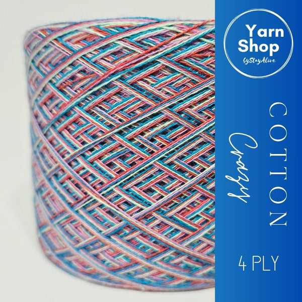 CC 9+10+11+66 4PLY Crazy Yarn Cake Pure Cotton Extrafine