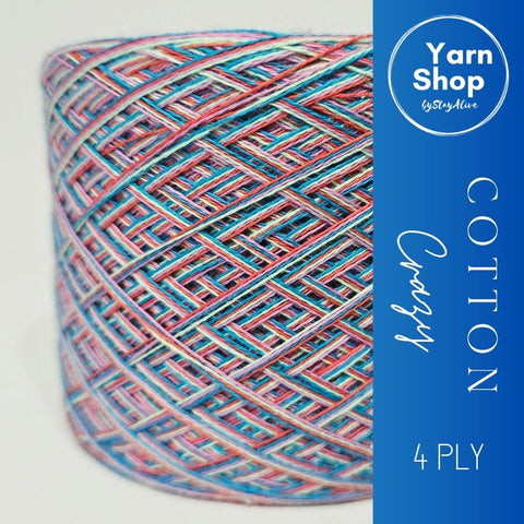 CC 9+10+11+66 4PLY Crazy Yarn Cake Pure Cotton Extrafine