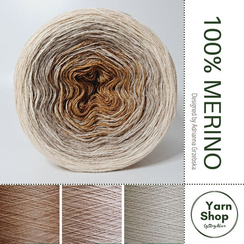 Pure Merino Ombre Yarn Cake 26-56-41, Extrafine Superwash